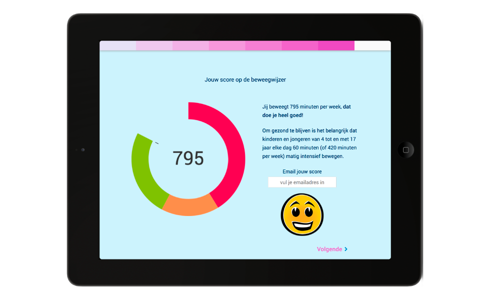 resultaat beweegwijzer app ggd