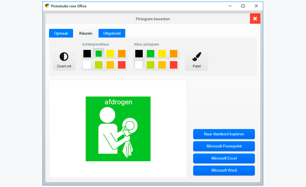 afwassen pictogram kleur aanpassen pictostudio